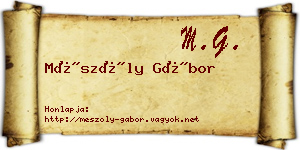 Mészöly Gábor névjegykártya